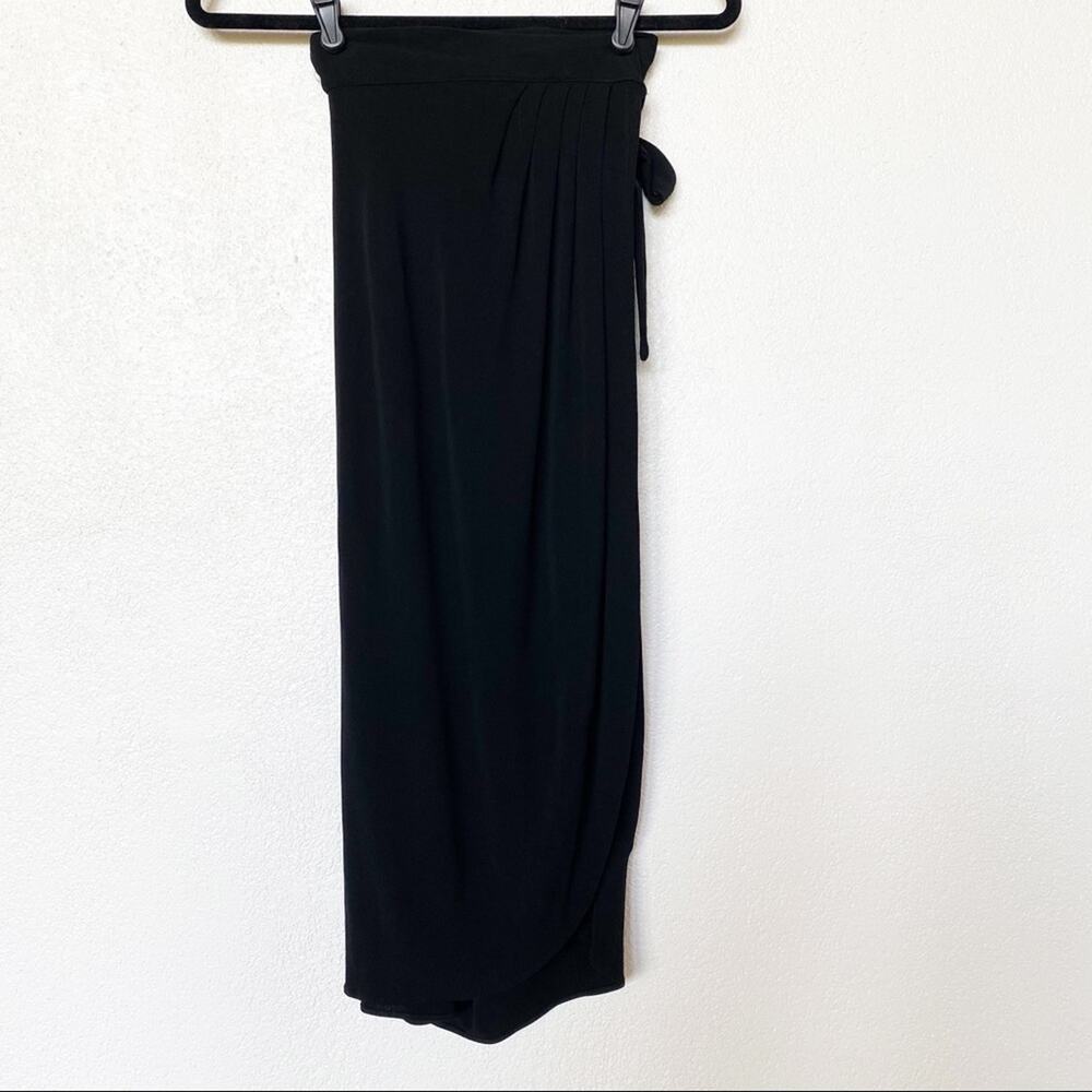 Amanda Uprichard Viscose Black Wrap Skirt Size Medium